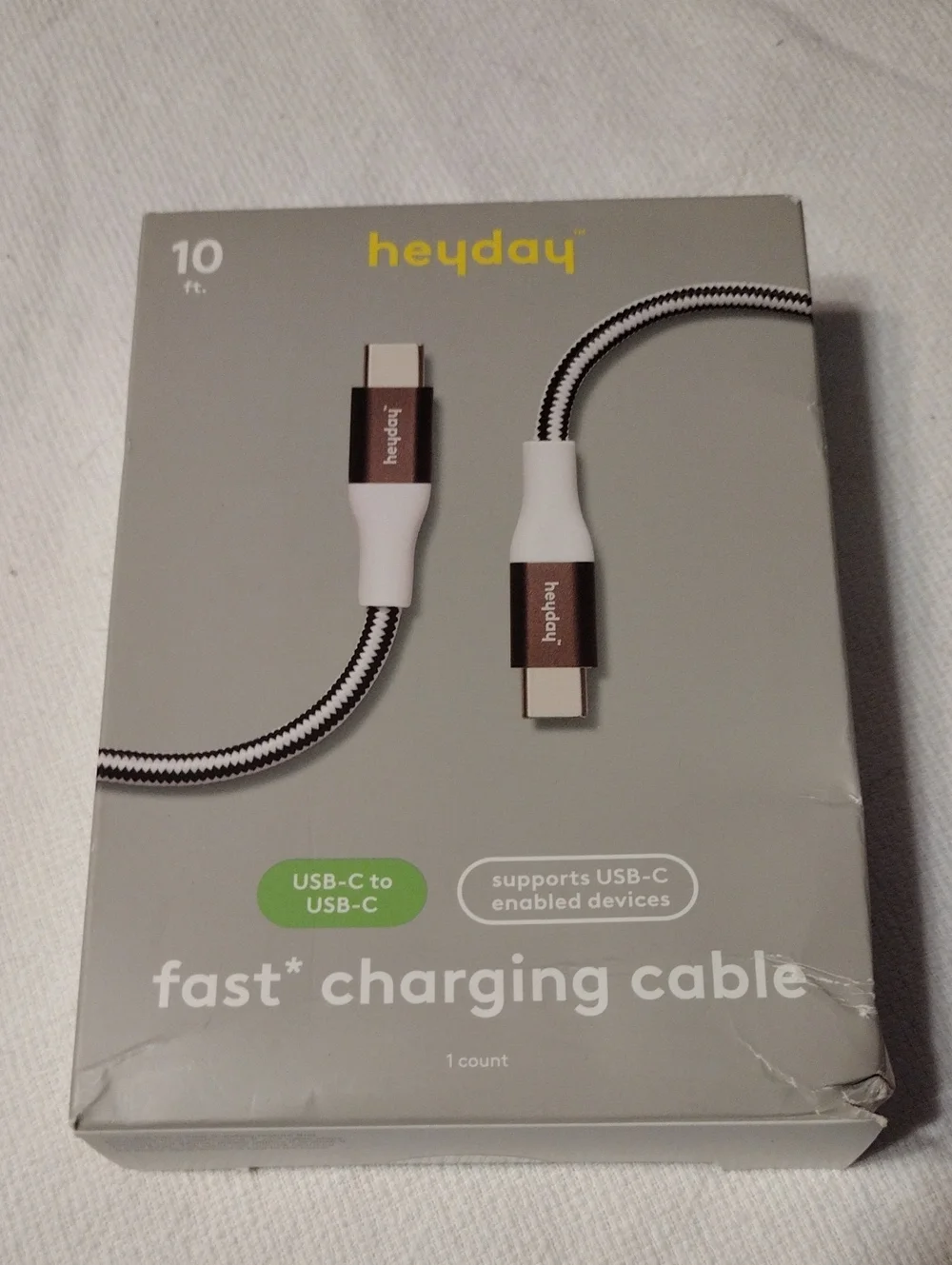 heyday Braided USB-C to USB-C Fast Charging Cable